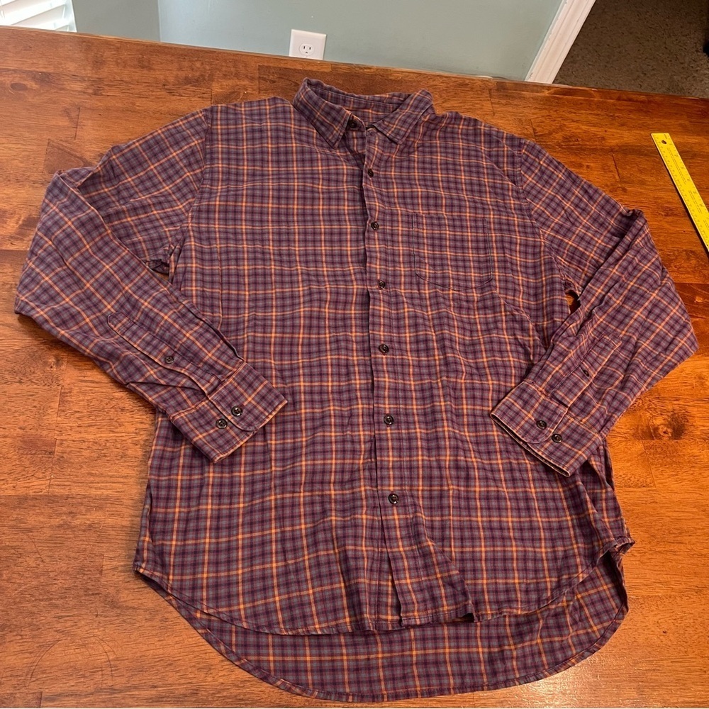 Men's Bonobos purple orange Plaid Button-Down Shirt standard fit size large